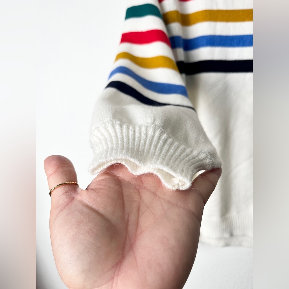 Nwot Solution White W/ Multi Colored Stripes Long… - image 2